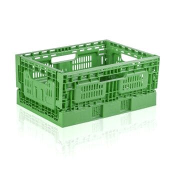 Πράσινο αναδιπλούμενο πλαστικό τελάρο 40x30x18 cm 17.5 lt, κωδ. F4318