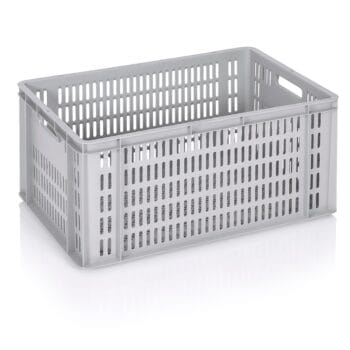 Γκρι διάτρητο πλαστικό τελάρο 60x40x30 cm 60 lt, κωδ. 0165