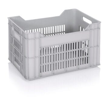 Γκρι διάτρητο πλαστικό τελάρο για ψωμί 60x40x38 cm 86 lt, κωδ. 0101